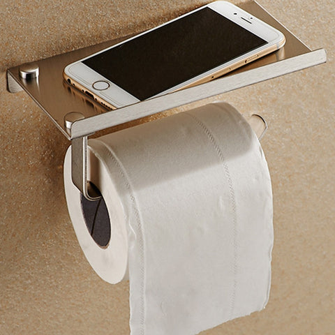 Toilet paper holder and phone
