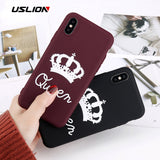 USLION For iPhone Letter KING QUEEN