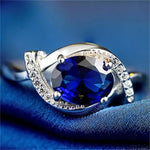 High-Quality Women's S925  Ring Blue Diamond