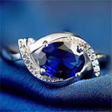 High-Quality Women's S925  Ring Blue Diamond